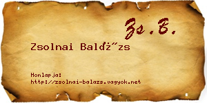 Zsolnai Balázs névjegykártya
